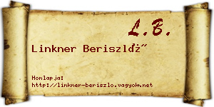 Linkner Beriszló névjegykártya